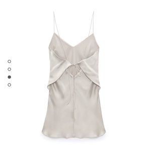 Zara Satin Pear Grey Dress
